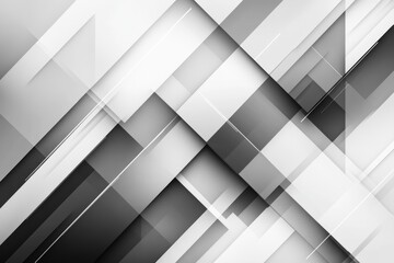 Poster - Dynamic abstract composition featuring intersecting gray and white geometric shapes creating depth and movement