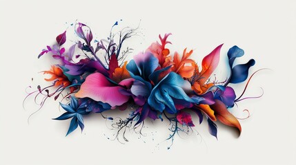 Aufkleber - Creative typography design featuring inspirational floral elements abstract environment digital art vibrant viewpoint
