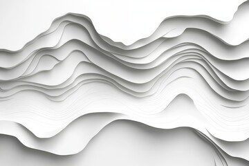 Poster - Layered abstract paper design creates a textured wave effect on a minimal background in a modern artistic setting