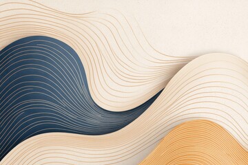 Poster - Abstract wave patterns in calming colors create a serene visual experience for modern decor