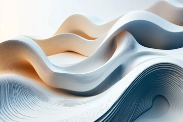 Aufkleber - Abstract curved patterns in soft colors create a flowing, textured design