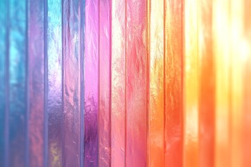 Poster - Colorful abstract patterns with vibrant hues illuminated by light in an artistic display