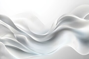 Aufkleber - Flowing white fabric creates a soft and ethereal atmosphere in a minimalist space