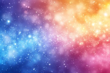 Poster - Vibrant cosmic background filled with colorful stars and nebulae in a galaxy-like atmosphere
