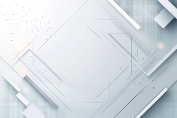 Poster - Modern geometric abstract design featuring lines and shapes in a soft gray color palette with minimalistic elements