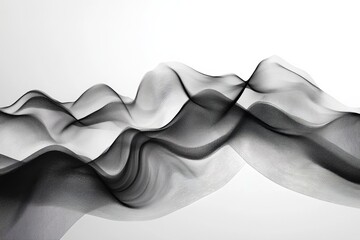 Aufkleber - Abstract black wave patterns create fluid movement in a minimalist design setting in a modern art context