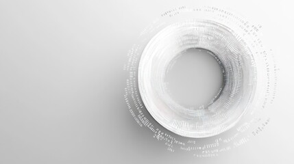 Poster - Abstract white circle data flow; tech background