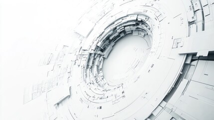 Poster - Abstract white 3D architectural spiral design.