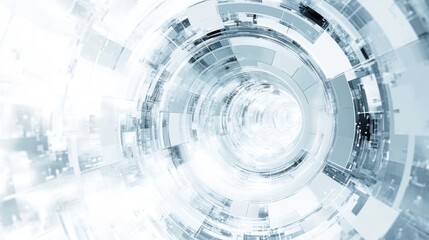 Poster - Abstract digital tunnel; futuristic technology background; website banner