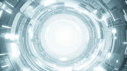 Poster - Futuristic tunnel, bright light, technology, digital, abstract background, website design