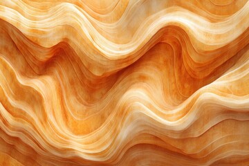 Poster - Swirling patterns of orange and cream hues create a stunning abstract artwork with a fluid, wave-like texture