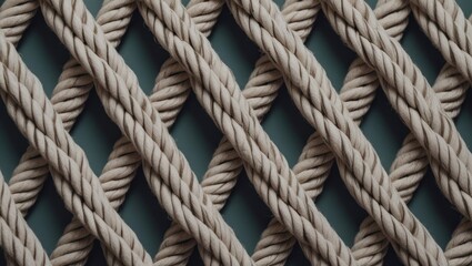 Aufkleber - Rope texture woven grid background for textile design and creative projects showcasing natural fiber patterns and intricate details.