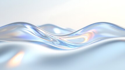 Poster - Abstract Reflection of Gentle Waves with Soft Colors in a Calm and Serene Environment for Artistic Use