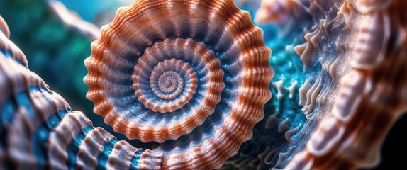 Poster - Intricate Close-Up of Colorful Sea Shells and Natural Patterns on a Textural Background