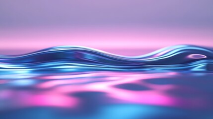 Poster - Abstract Water Surface with Flowing Patterns and Vibrant Colors in a Serene Atmosphere