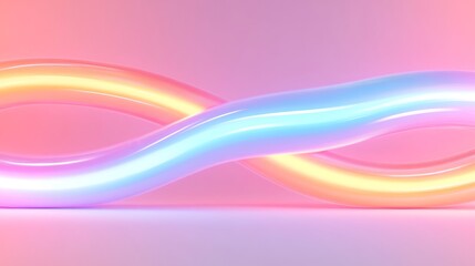 Aufkleber - Colorful Fluid Waves in Soft Gradient Background Creating an Abstract Artistic Pattern in Modern Design