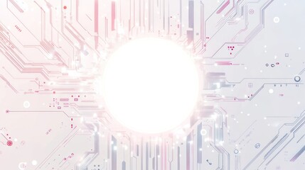 Poster - Abstract glowing circle digital circuit background