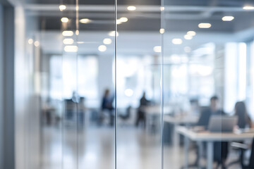 Wall Mural - abstract blur image of business people walking at modern hallway with bokeh for background usage