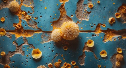 Aufkleber - Colorful Abstract Concrete Texture with Organic Shapes and Patterns