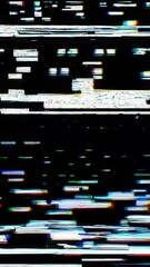 Poster - Dynamic digital glitch transition revealing distorted pixelated patterns with vibrant colors