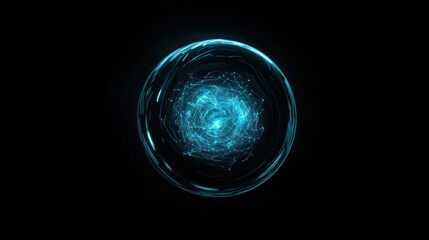 Poster - Abstract Data Sphere Futuristic Technology Glowing Plexus Element
