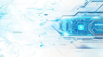 Poster - Futuristic tech circuit board; abstract background; digital innovation; website banner