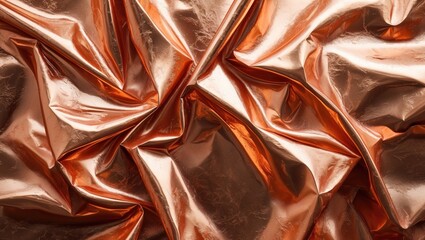 Aufkleber - Reflective crinkled copper texture background for creative design and abstract art projects. Ideal for luxurious and elegant compositions.