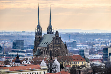 Wall Mural - Cathedral of Saints Peter and Paul, Roman Catholic cathedral on the Petrov hill in Brno, Czech Republic