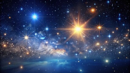 Wall Mural - celestial spectacle in the night sky with stars and sparkles on a dark background
