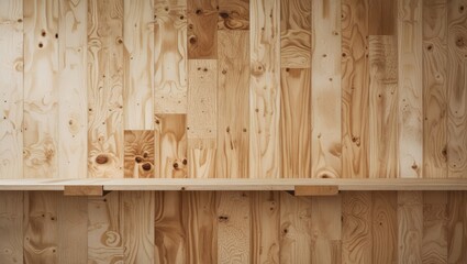 Poster - Plywood wall background with natural wood texture ideal for interior design and construction projects