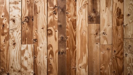 Poster - Textured wooden planks in varying shades of brown creating a rustic and warm background ideal for design and decorative projects.