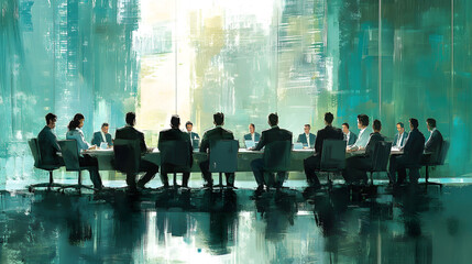 Wall Mural - abstract blur image of business people walking at modern hallway with bokeh for background usage