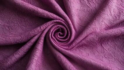 Poster - Textured pink and purple fabric swirling in a spiral creating an elegant and artistic background suitable for design applications.