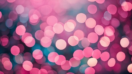 Poster - pink bokeh background with soft circular highlights and blurred colorful texture ideal for abstract 