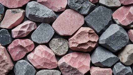 Poster - colorful pink and grey granite stones textured background for design and decoration purposes.