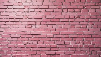 Poster - Pink textured brick wall background for creative design and photography projects showcasing vibrant color and urban aesthetics.