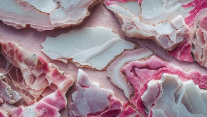 Poster - Elegant white brown and pink marble texture background ideal for interior design and decorative surfaces in luxurious settings.