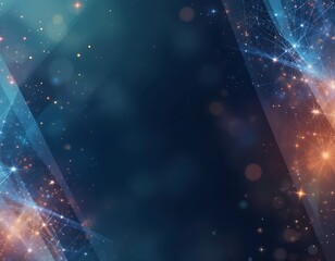 Poster - Abstract universe background with glowing network connections design