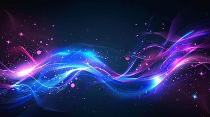 Poster - Digital data flow and infographic background. Abstract background with dots and lines. Digital tech. Abstract digital futuristic. Abstract tech. Big Data. Cyber futuristic background. Wave pattern