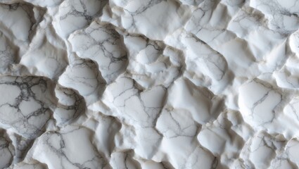 Poster - Textured white marble background with natural wrinkled patterns showcasing elegant veins in soft gray tones.