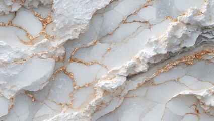 Poster - Elegant white marble texture with golden veins creating a sophisticated abstract background for design and decoration purposes.