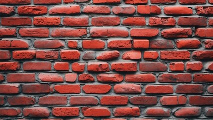 Poster - Textured red brick wall background with variations in brick color and shape for architectural and design applications