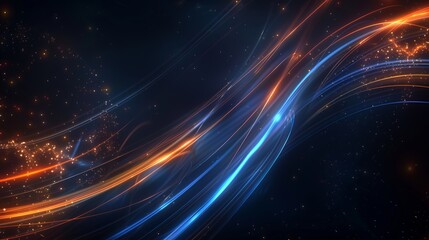 Poster - Digital data flow and infographic background. Abstract background with dots and lines. Digital tech. Abstract digital futuristic. Abstract tech. Big Data. Cyber futuristic background. Wave pattern