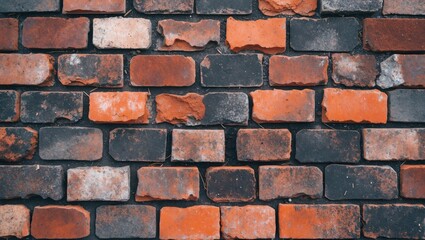 Poster - Textured pattern of rustic red and gray bricks creating a visually appealing wall backdrop for various design projects