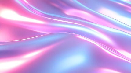 Poster - Soft Abstract Waves of Shimmering Pink and Blue Light on Smooth Satin Fabric for Modern Backgrounds