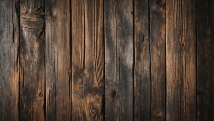 Poster - Textured Dark Wooden Planks Background for Design Elements and Creative Projects in Rustic and Vintage Styles.