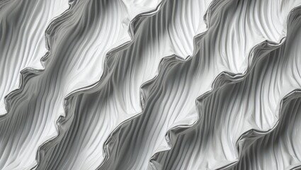 Poster - Elegant white textured fabric with vertical waves and folds creating a sophisticated and modern aesthetic suitable for various design projects.