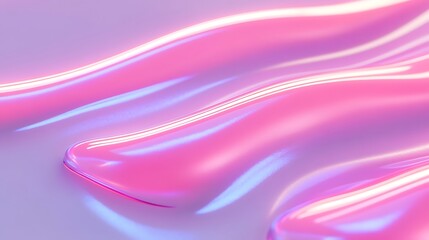 Poster - Soft Curves of Shiny Pink and Purple Fluid Shapes on a Smooth Surface for Abstract and Artistic Concepts