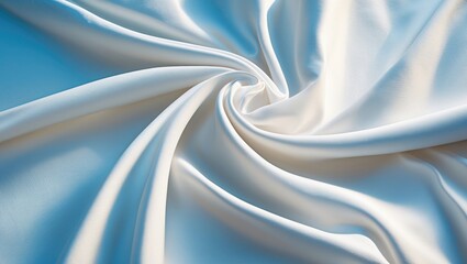 Poster - Smooth white fabric texture with elegant draping showcasing softness and clean aesthetic ideal for backgrounds and design projects.