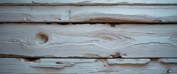Poster - Weathered white wood planks with intricate textures suitable for rustic backgrounds and design projects